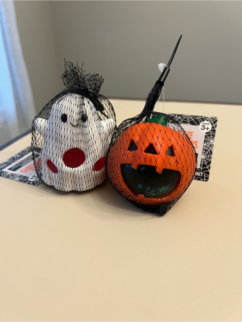 Halloween Pumpkin and Ghost Squishes - Glitter Inside